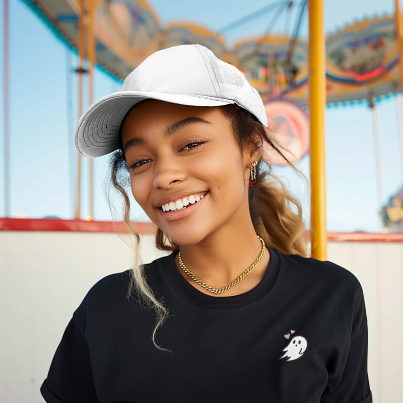 DALIX Plain Trucker Hat Mesh Cap in White - Image 4